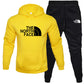 Men's pullover with fleece hoodie sweatshirt set printed casual sports set eprolo