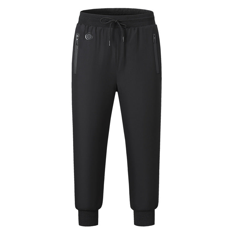 New winter smart heating sweatpants with fashionable ankle binding and dual interface temperature controlled warm cotton pants eprolo