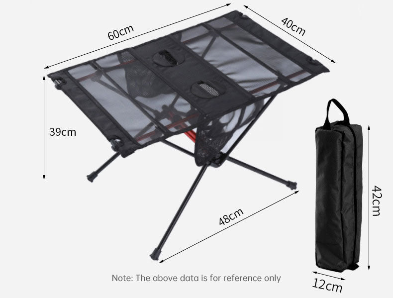 Ultra Light Folding Table Outdoor Camping Camping Car Portable Barbecue Picnic Cup Hole Mobile Phone Bag Small Table eprolo