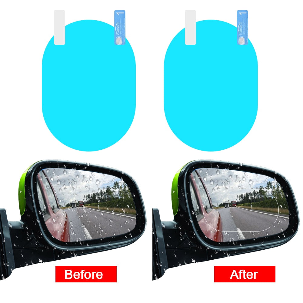 2PCS Car Mirror Window Clear Film Anti Dazzle Car Rearview Mirror Protective Film Waterproof Rainproof Anti Fog Car Sticker eprolo