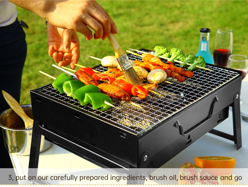 Barbecue Large Outdoor Barbecue Portable Charcoal Grill BBQ Barbecue Folding Barbecue Grill eprolo