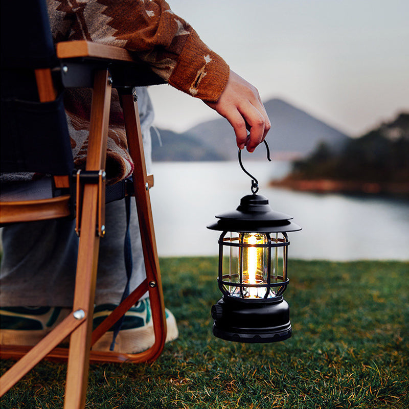 Portable Camping Lamp Rechargeable Retro Horselight Outdoor Multi-Functional Camping Tent Lamp Portable Lamp Stepless Dimming eprolo