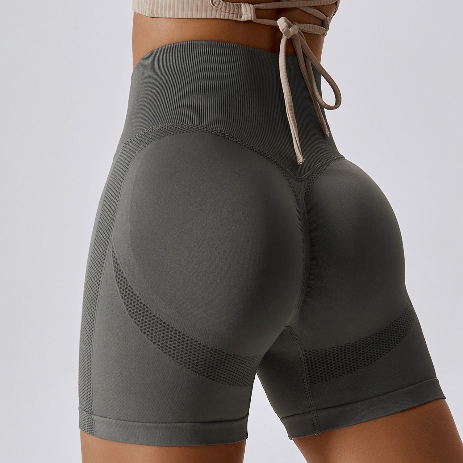 Seamless Yoga Shorts Honey Peach Hip Lift High Waist Fitness Pants Tight Running Sports Shorts for Women eprolo