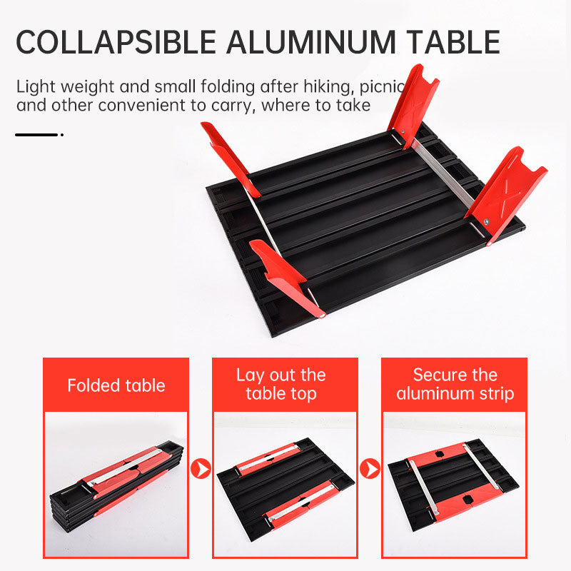 Black Lightweight Portable Folding Ultralight Roll Up Mini Aluminum Picnic Camping Table Foldable For Outdoor Hiking eprolo