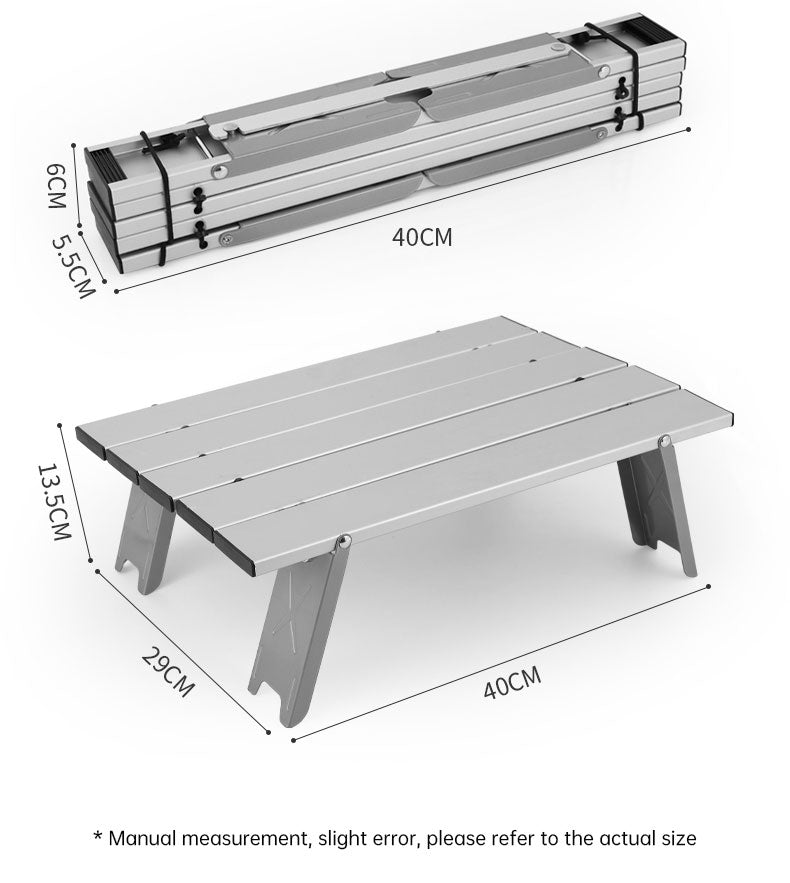 Black Lightweight Portable Folding Ultralight Roll Up Mini Aluminum Picnic Camping Table Foldable For Outdoor Hiking eprolo