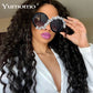 New Fashion Exaggerated Diamond Encrusted Large Frame Round Sunglasses Personality Street Shot Ladies Sunshade Sunglasses eprolo