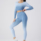 Seamless Knitted Tight Fitness Pants Running Fast Dry Sports Long Sleeve Gradual Change Yoga Suit eprolo