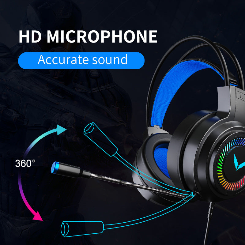 Computer Headset 7.1 Channel Wired Headset G58 Head-Mounted Game With Microphone Headset eprolo