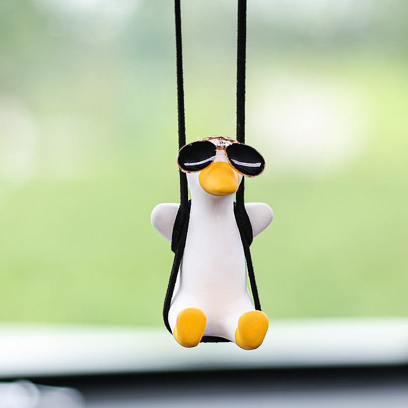 Cute Duck Car Pendant Swinging Autumn Car Rearview Mirror Pendant Pendant Pendant Car Interior Accessories Female Perfume Handmade Duck eprolo