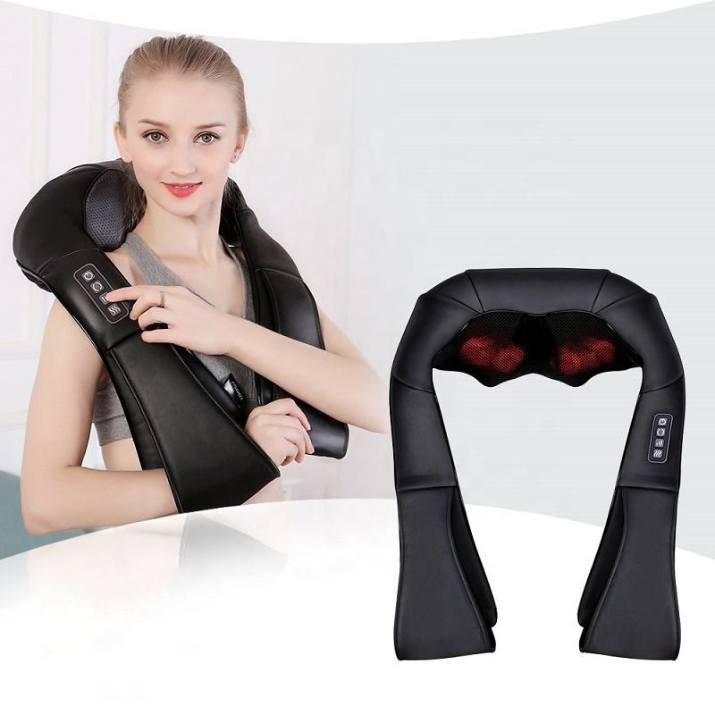 LUYAO LY-580A+1 shiatsu deep kneading heated Neck shoulder back body massager massage belt shawl massage machine eprolo