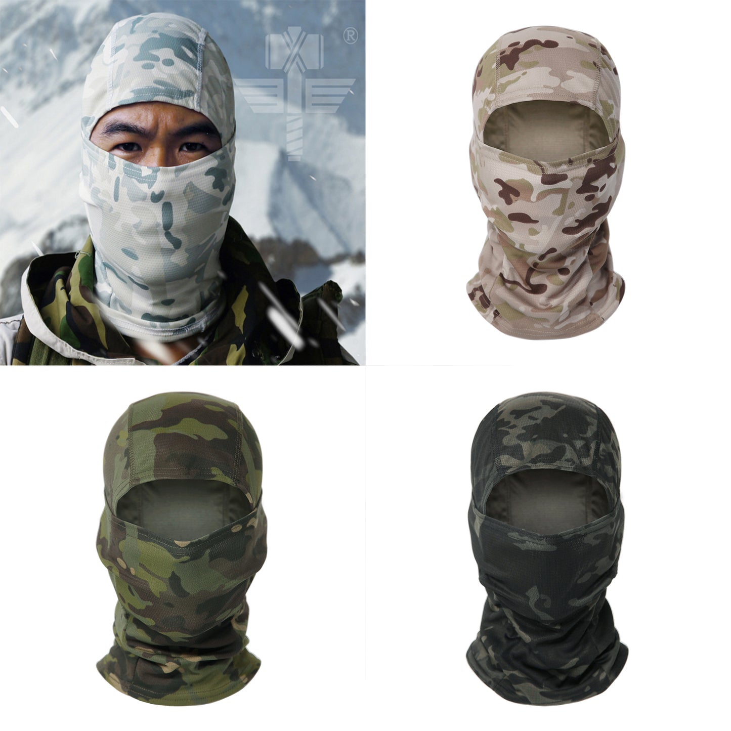 Outdoor Camouflage Headgear Riding Sunscreen Mask Climbing Hiking Fast Dry Sweat Wicking Military Fan Tactical Headgear eprolo