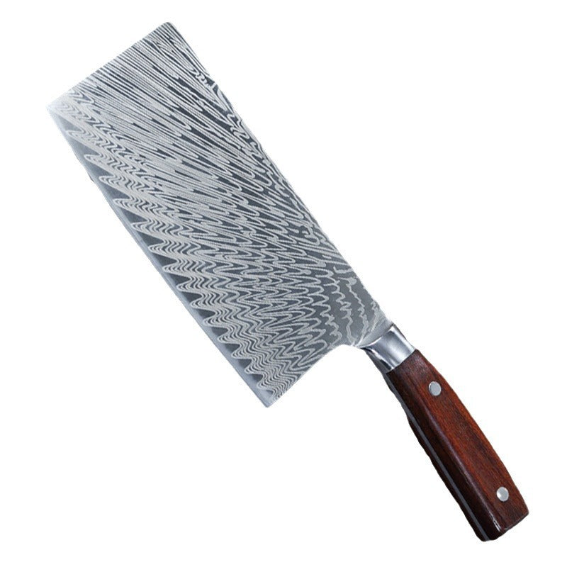 Wooden Handle Kitchen Butcher Cleaver Chef Knife 9cr18 Layers Damascus Carbon Steel eprolo