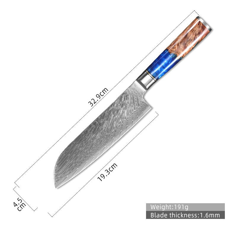 Hot Selling 67 Layers Damascus Steel Kitchen Chef santoku slicing bread cleaver butcher utility paring Knife Set eprolo