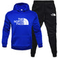 Men's pullover with fleece hoodie sweatshirt set printed casual sports set eprolo