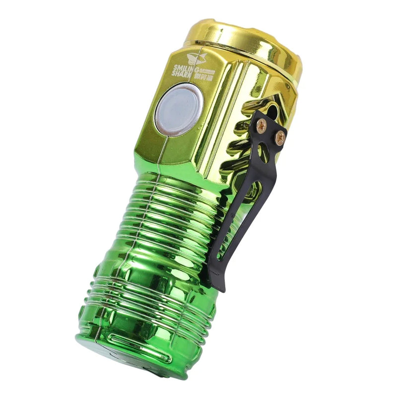 Mini Powerful LED Flashlight USB Rechargeable Strong Light Torch with Three Eye Flashlight Portable Camping Fishing Lantern eprolo