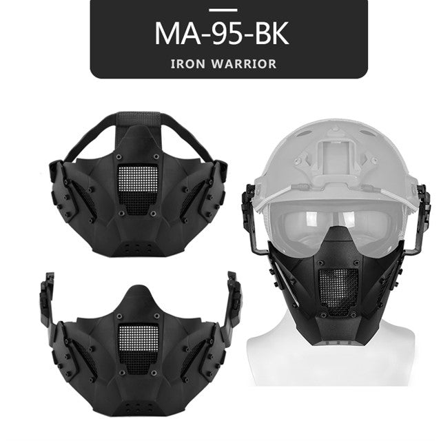 Tactical Airsoft Mask Outdoor Hunting Shooting Training Face Protective Mask Wargame Safety Half Face Mask eprolo