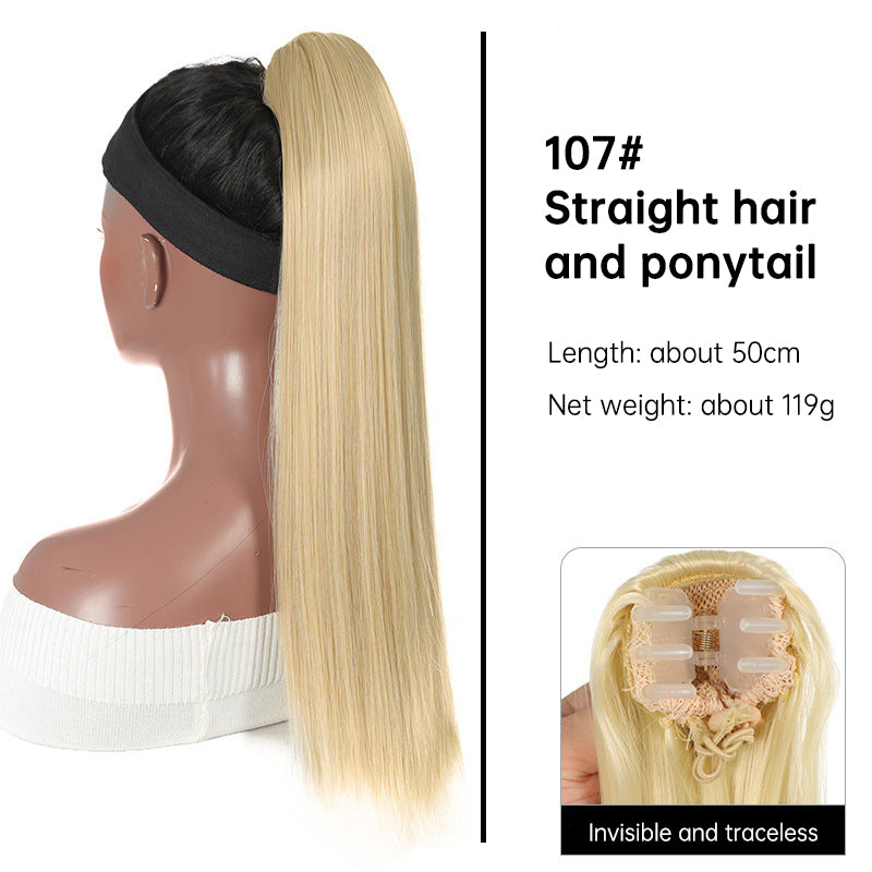 Grab clip ponytail wig female straight hair ponytail mini small grab clip ponytail long straight hair chemical fiber wig high ponytail eprolo