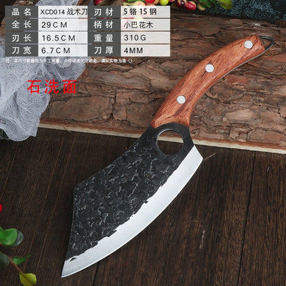 Forged ring kitchen knife butcher boning knife wooden handle high carbon steel household outdoor fish killing beef and sheep cutting butcher knife eprolo