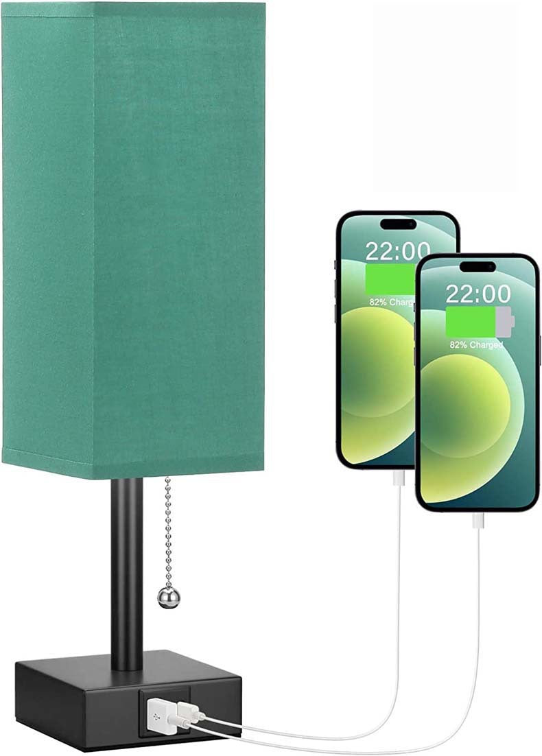 Linen 90 square desk lamp zipper switch three color temperature variable light A+C USB charging eprolo