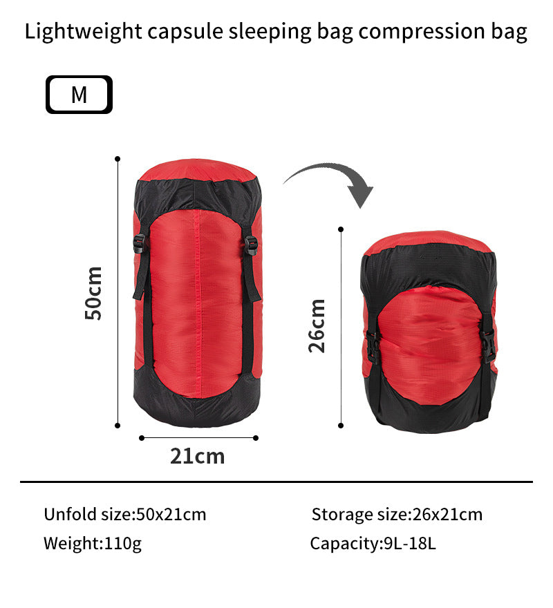 Camping and camping sleeping bag storage bag Lightweight capsule compression bag Travel clothing and miscellaneous storage bag 40D eprolo