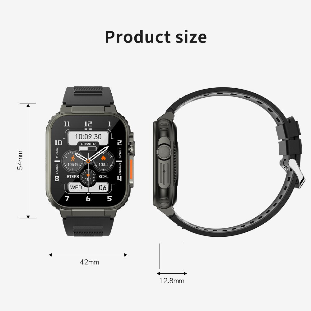 A70 Smart watch 1.96 inch BTCall 600mha SmartWatch for Men Women IP68 Waterproof Heart Rate Fitness Bracelet Sport eprolo