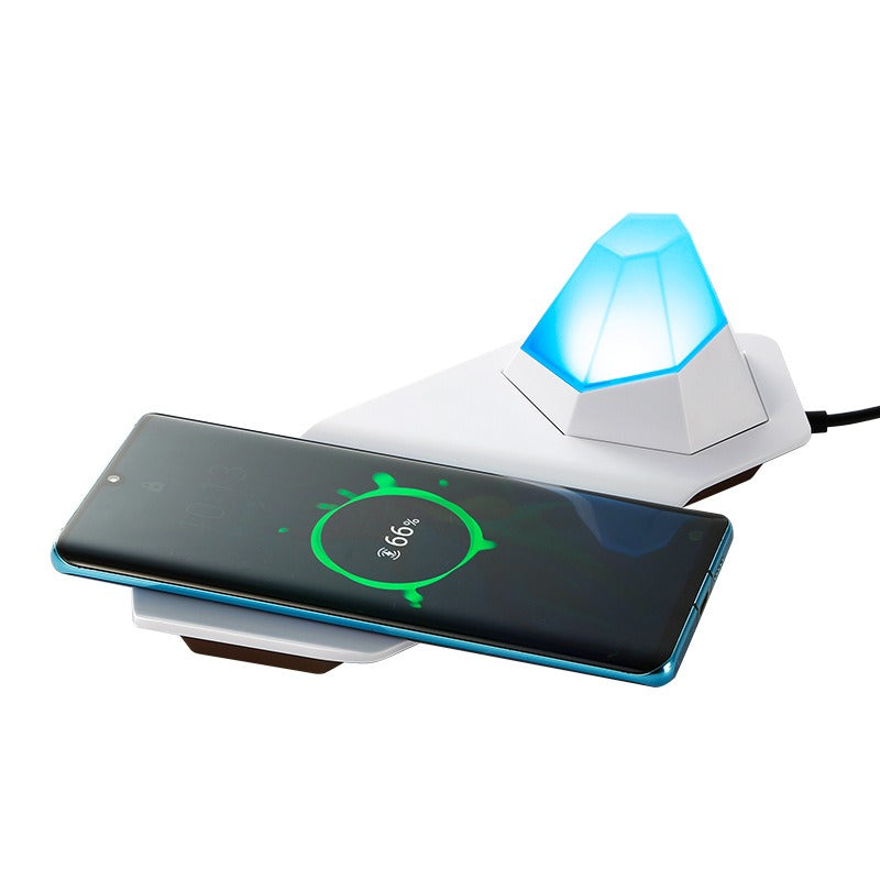 New Bedside Table Lamp Colorful Diamond Night Light Wireless Charger Multifunctional 2-In-1 Magnetic Atmosphere Lamp eprolo