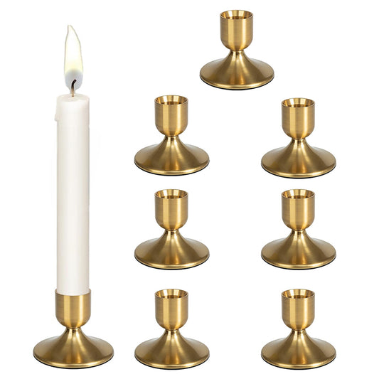 8 pieces of gold candle holder metal conical candle holder eprolo