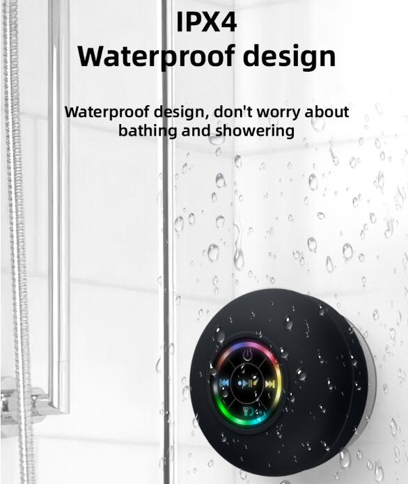 Large suction cup waterproof Bluetooth speaker LED light emitting waterproof bathroom Bluetooth speaker portable Bluetooth speaker eprolo