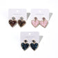 Copper inlaid zircon inlaid triangular crystal three-dimensional heart earrings for women eprolo