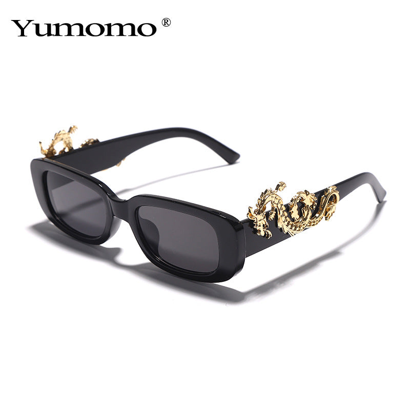 Fashion Small Frame Oval Handmade Diamond Pair Of Dragon Sunglasses Retro Personality Trend Punk Style Glasses And Sunglasses eprolo