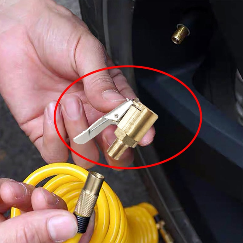 1PC Car Auto Brass 8mm Tyre Wheel Tire Air Chuck Inflator Pump Valve Clip Clamp Connector Adapter car accessories eprolo