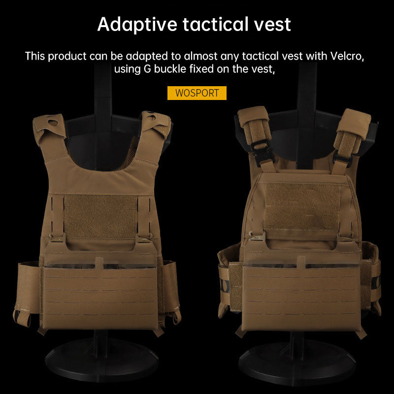 WoSporT can accommodate three 5.56 (or two 7.62) inner pockets with built-in function cover camouflage front panel eprolo