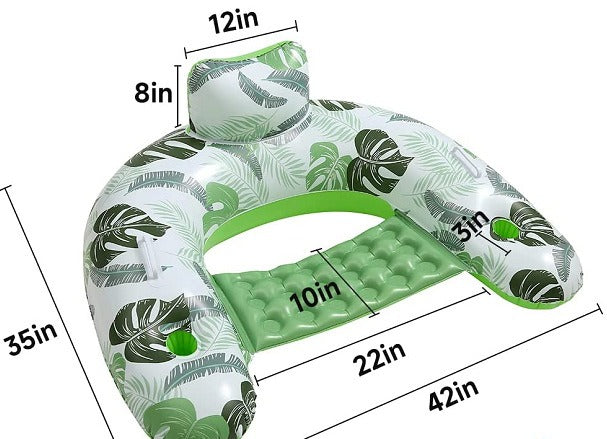 Swimming Pool Inflatable Floating Drainage Floating Bed for Adults and Children Swimming Pool Floating Chair U-Shaped Recliner eprolo