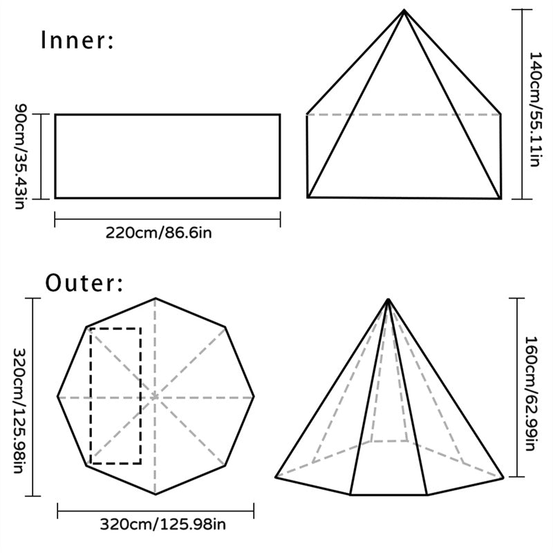 Outdoor Pyramid Tent Flame Retardant Indian Tent eprolo