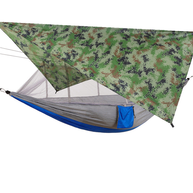 260x140cm Outdoor Double Camping Hammock with Mosquito Net and Rain Fly Tarp Lightweight Parachute Hammocks for Travel Hiking eprolo