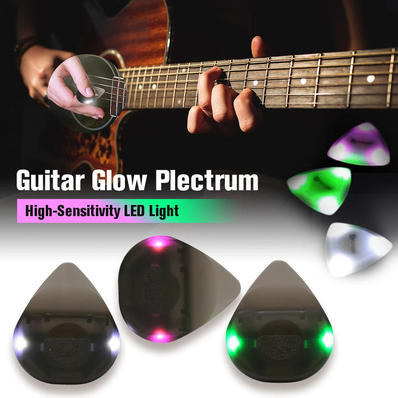 Guitar Touch Luminous Pick with High-Sensitivity LED Light Stringed Instrument Plectrum Non-Slip for Bass Electric Guitarists eprolo