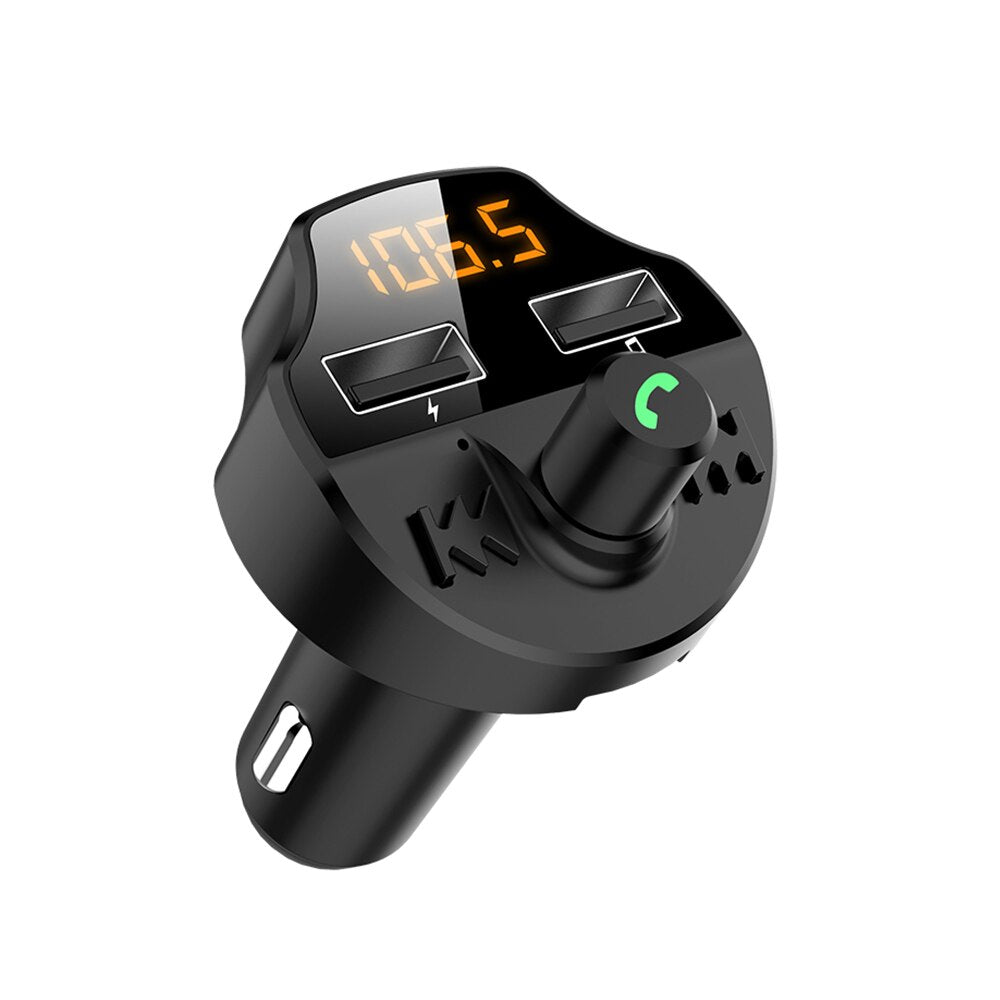 Car Fm Transmitter Bluetooth 5.0 Car Mp3 Player Modulator Adapter Battery Voltage TF Card Hands-free Dual USB Smart Chip T66 eprolo