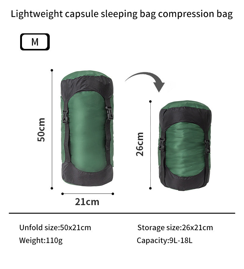 Camping and camping sleeping bag storage bag Lightweight capsule compression bag Travel clothing and miscellaneous storage bag 40D eprolo