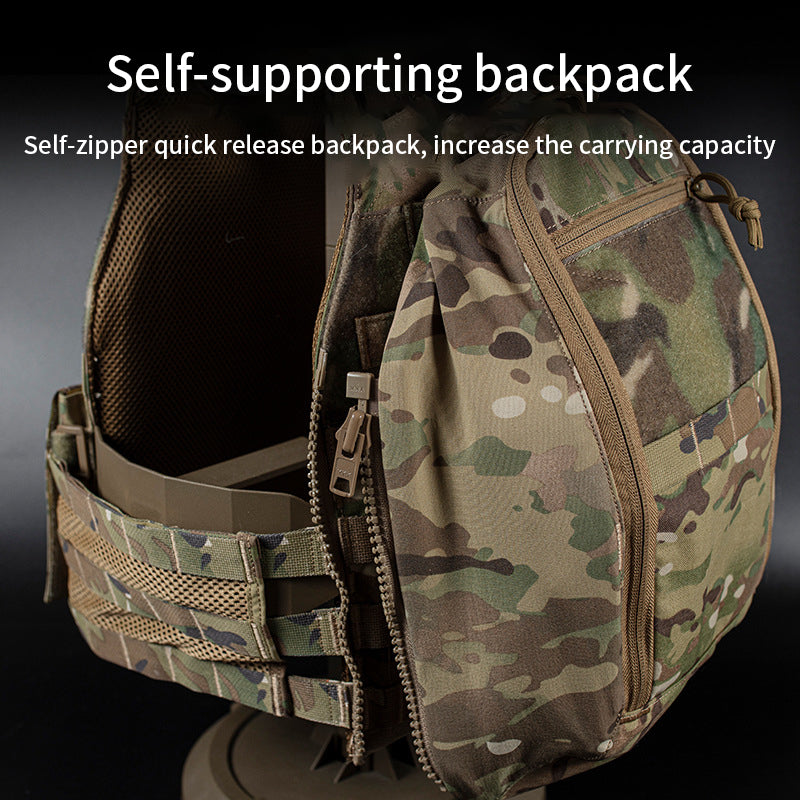 Beetle multi-function tactical vest with back pack external expansion buckle eprolo