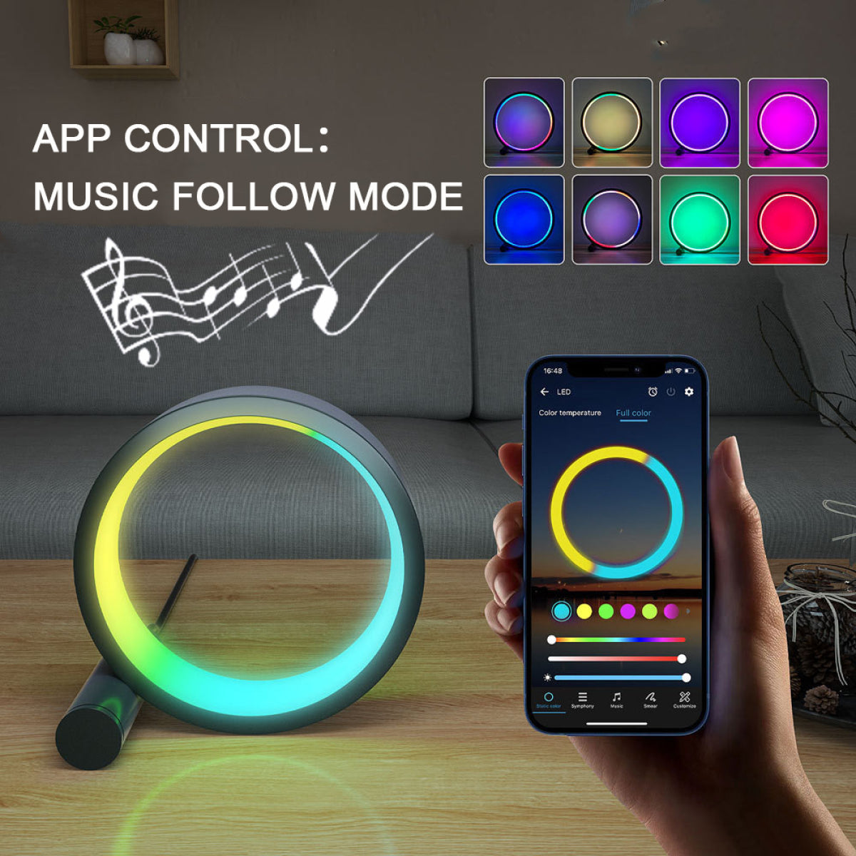 Symphony Pickup Light Computer Desktop Bedroom Led Voice-Activated Music Rhythm Light Decorative Atmosphere Light eprolo