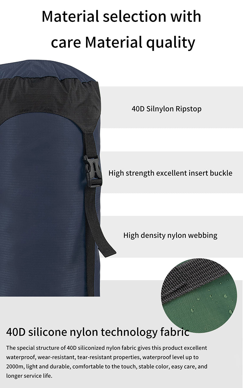 Camping and camping sleeping bag storage bag Lightweight capsule compression bag Travel clothing and miscellaneous storage bag 40D eprolo