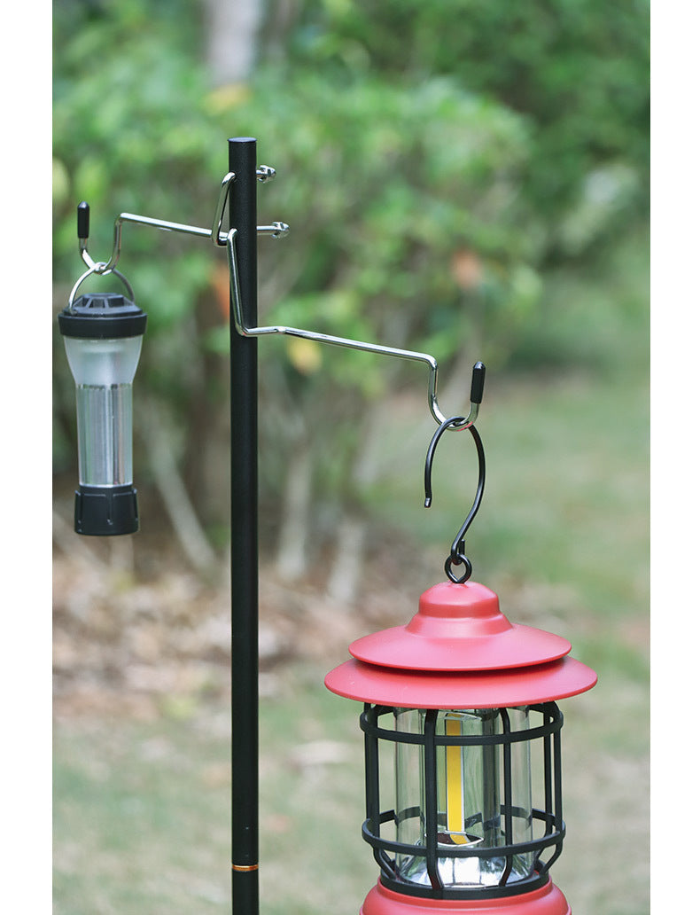 Outdoor Lightweight Aluminum Alloy Portable Camping Lamp Holder Lantern Stand with Storage Bag eprolo