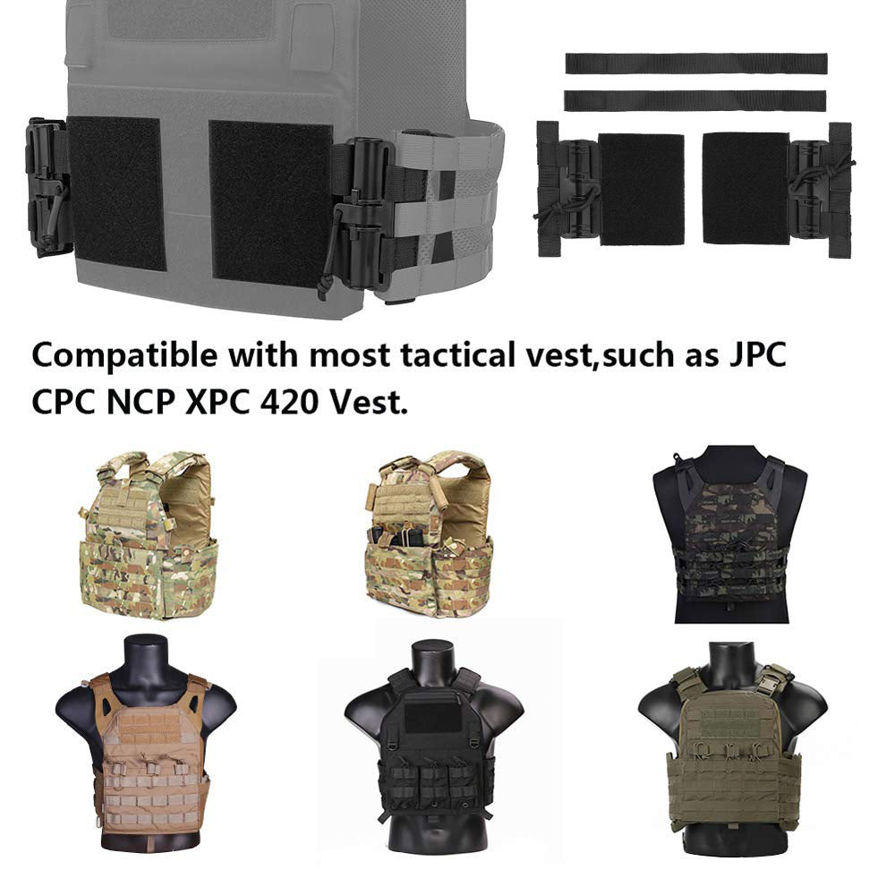 Tactical Vest Quick Release Buckle Set Single Point Molle Quick Removal Buckle Set with Hook and Loop Fastener for JPC CPC NCP X eprolo