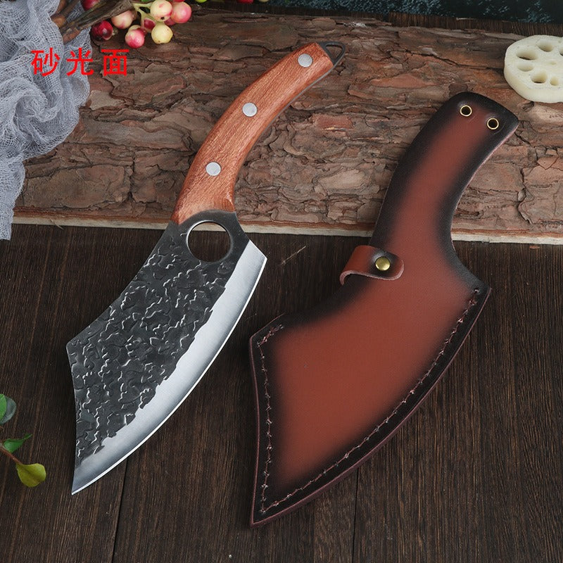 Forged ring kitchen knife butcher boning knife wooden handle high carbon steel household outdoor fish killing beef and sheep cutting butcher knife eprolo