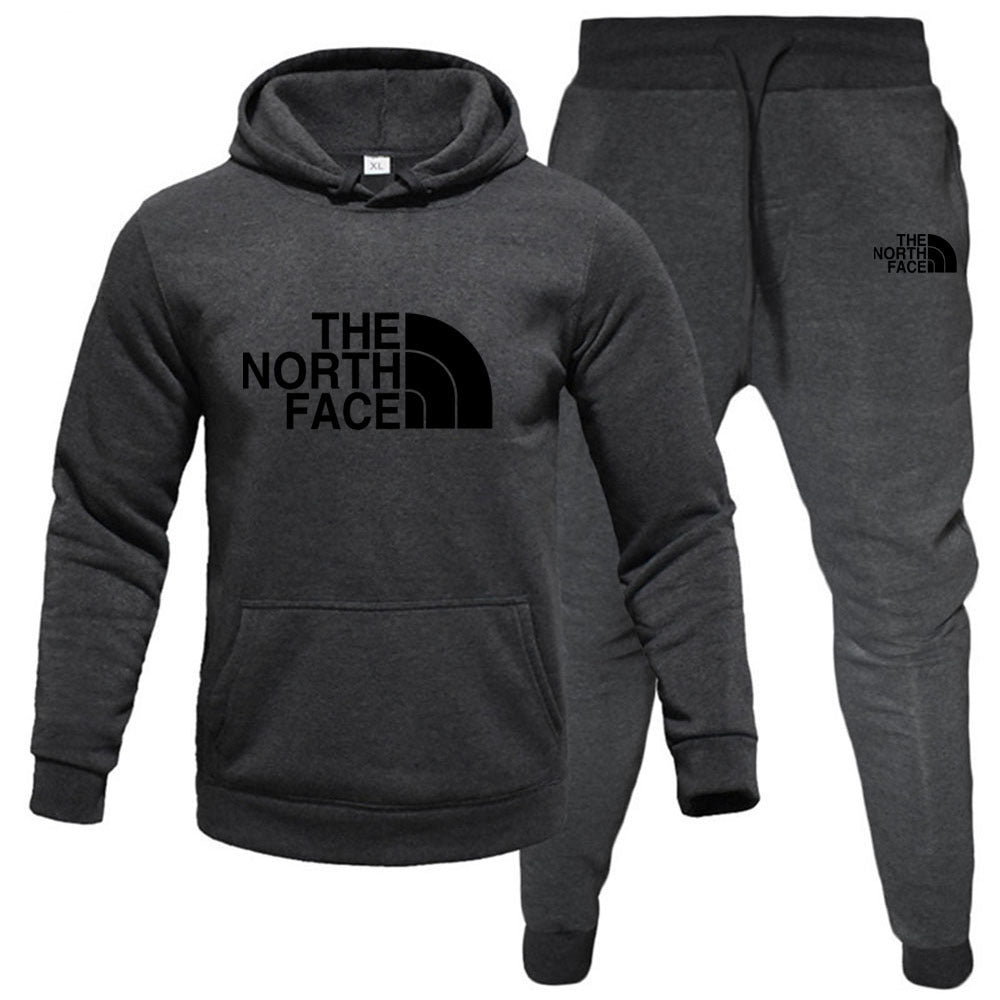 Men's pullover with fleece hoodie sweatshirt set printed casual sports set eprolo