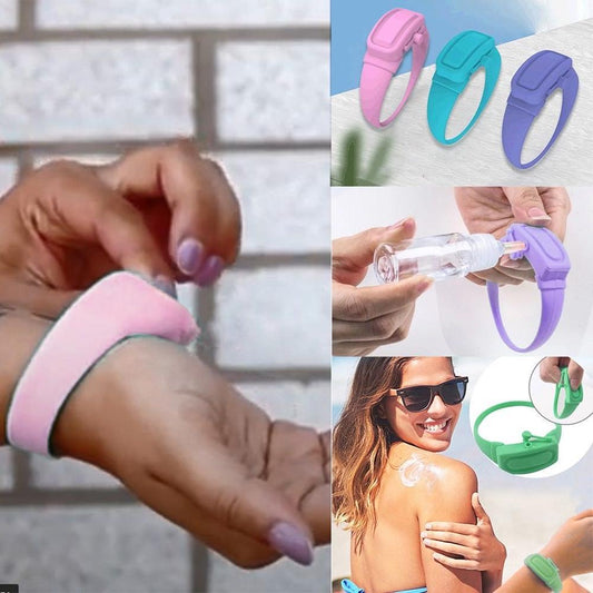 Hand Sanitizer Disinfectant Sub-packing Silicone Bracelet Wristband Hand Dispenser Wearable Hand Sanitizer Dispenser Pumps eprolo