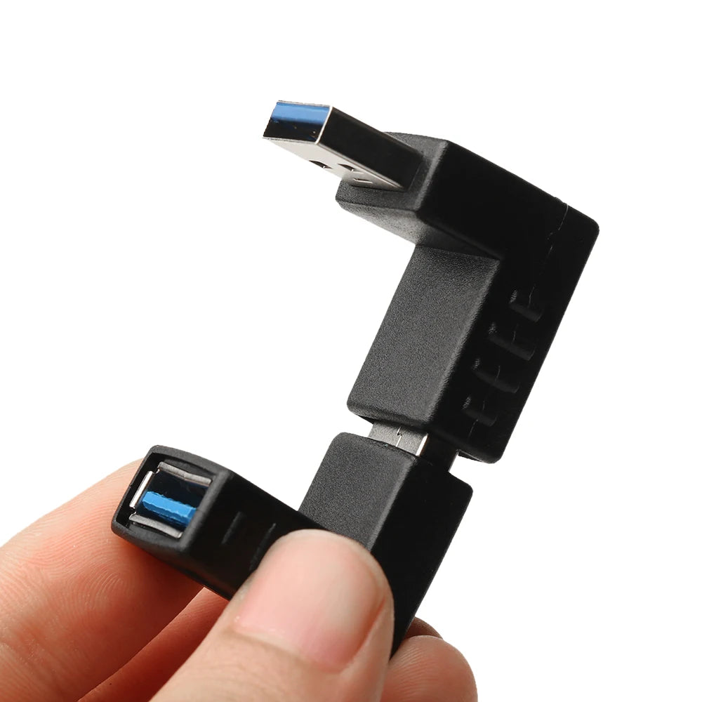 New 90 Degree USB 3.0 A Male To Female AM/AF Left And Right Angled Adapter Connector Adapter Plug For Laptop/PC Computer FreeDropship