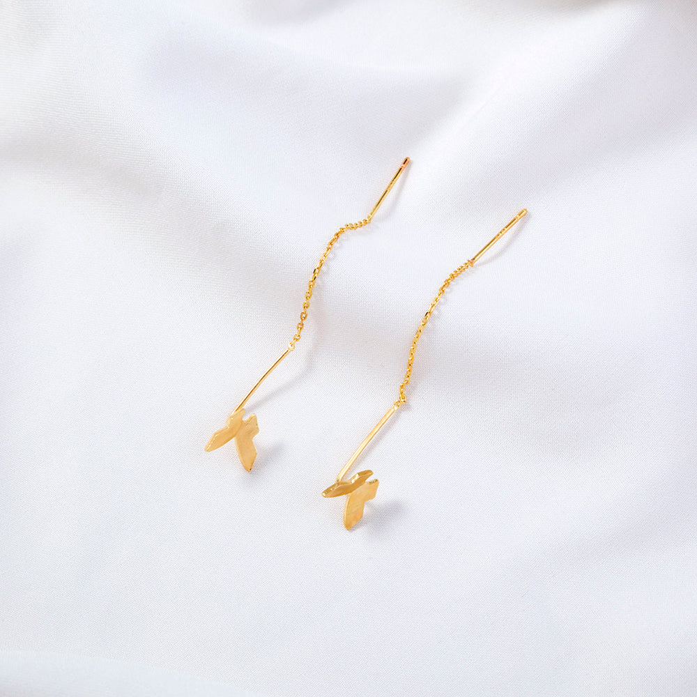 Minimalist Butterfly Tassel Earrings alfamoba