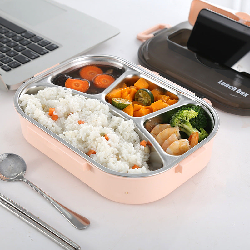 304 stainless steel fast food dinner lunch box is a box of tonar box sealing leak-proof lunch box student office worker lunch box alfamoba