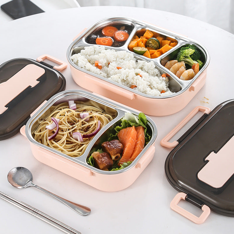 304 stainless steel fast food dinner lunch box is a box of tonar box sealing leak-proof lunch box student office worker lunch box alfamoba